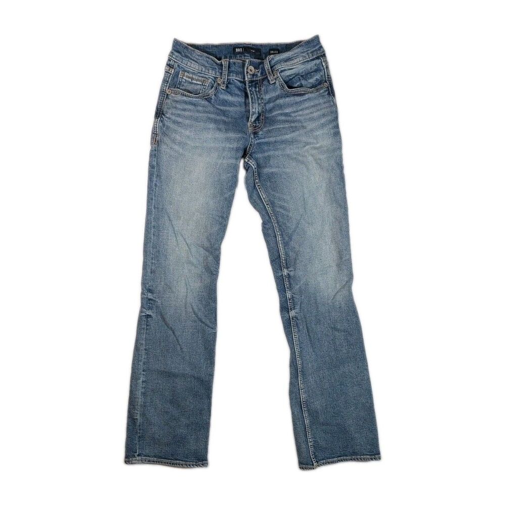 BKE Jake Jeans Men 29x32 Medium Wash Relaxed Straight Stretch Denim Thick Stitch